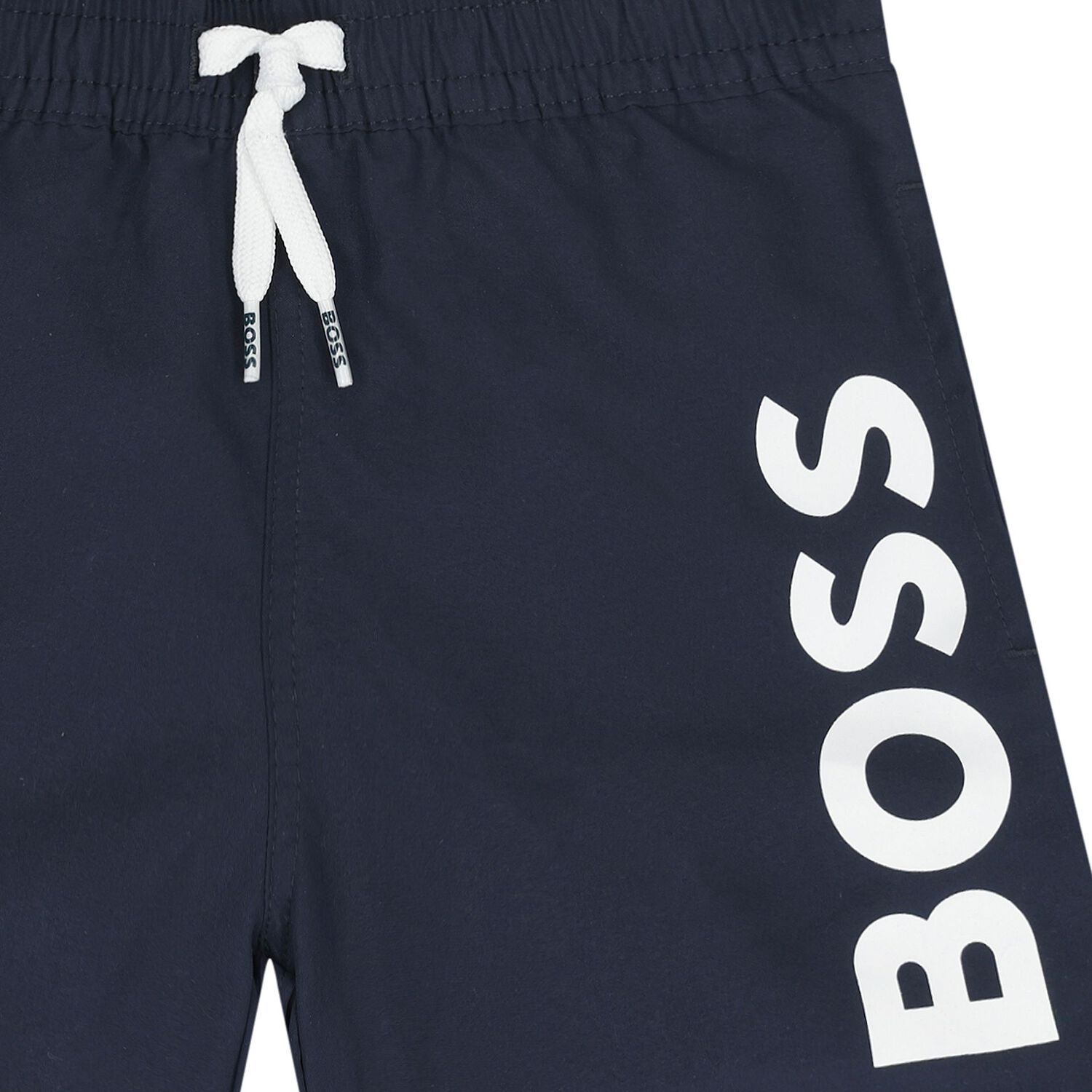 Younger Boys Navy Blue Logo Swim Shorts, 3, hi-res