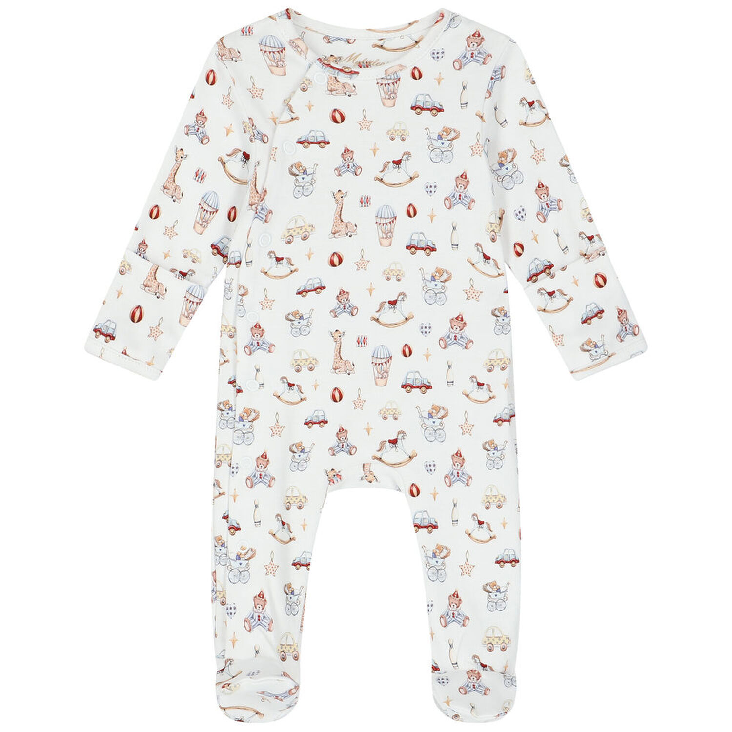 Baby Boys White Toys Babygrow, 1, hi-res