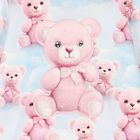 Girls Blue & Pink Teddy Bear Hooded Dress, 1, hi-res