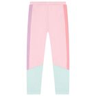 طقم ليجينز مزين بالزهور باللون الوردى والاخضر , 1, hi-res