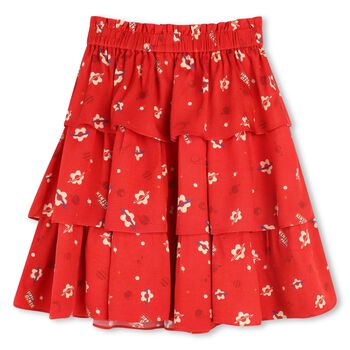 Girls Red Planet Boke Tiered Skirt