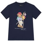 Boys Navy Blue Teddy Bear T-Shirt, 1, hi-res