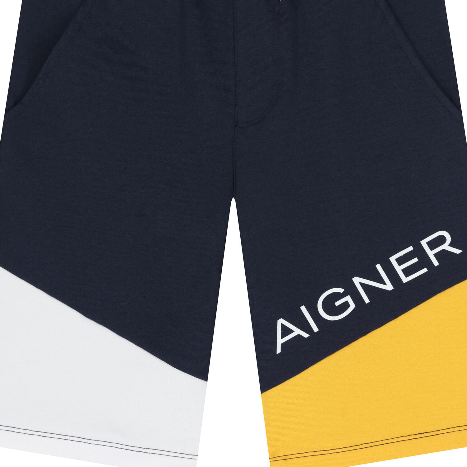 Boys Navy Blue Logo Shorts, 1, hi-res