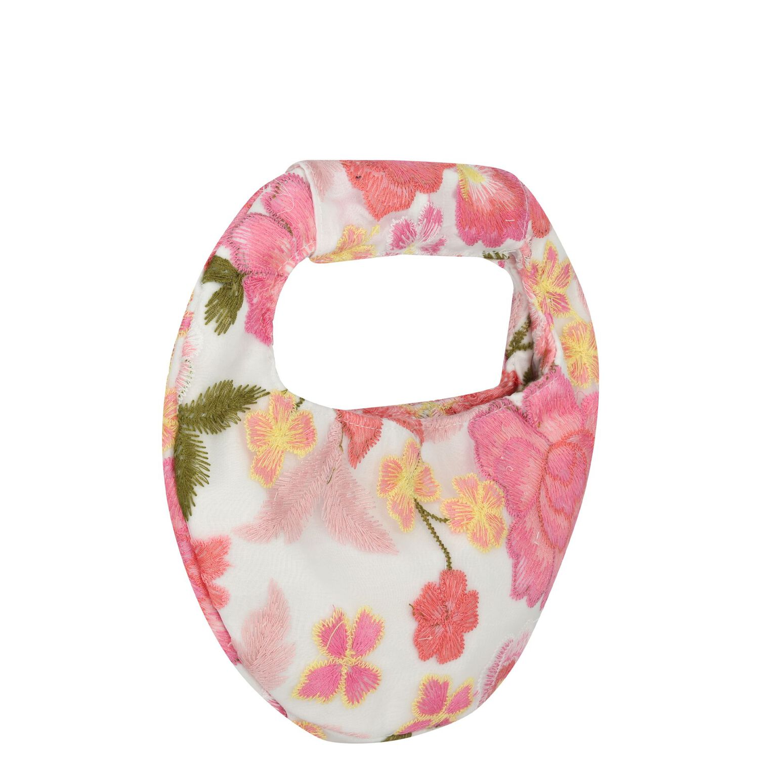 حقيبه يد للبنات مطرزه بزهور باللون الابيض والوردى , 1, hi-res