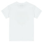 Boys White Embroidered Tiger Logo T-Shirt, 1, hi-res