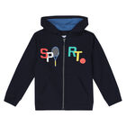 طقم بدلة رياضية باللون الكحلي والأزرق للأولاد (3 قطع), 1, hi-res