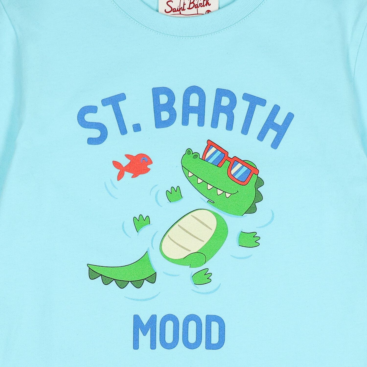 Boys Blue Crocodile Logo T-Shirt, 1, hi-res