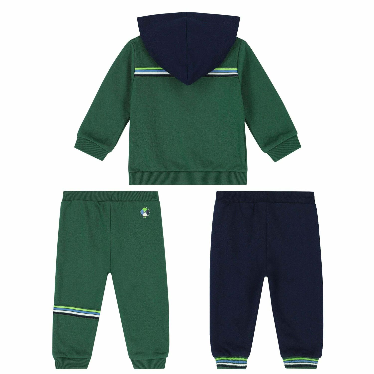 Younger Boys Navy & Green 3 Piece Tracksuit, 1, hi-res image number null