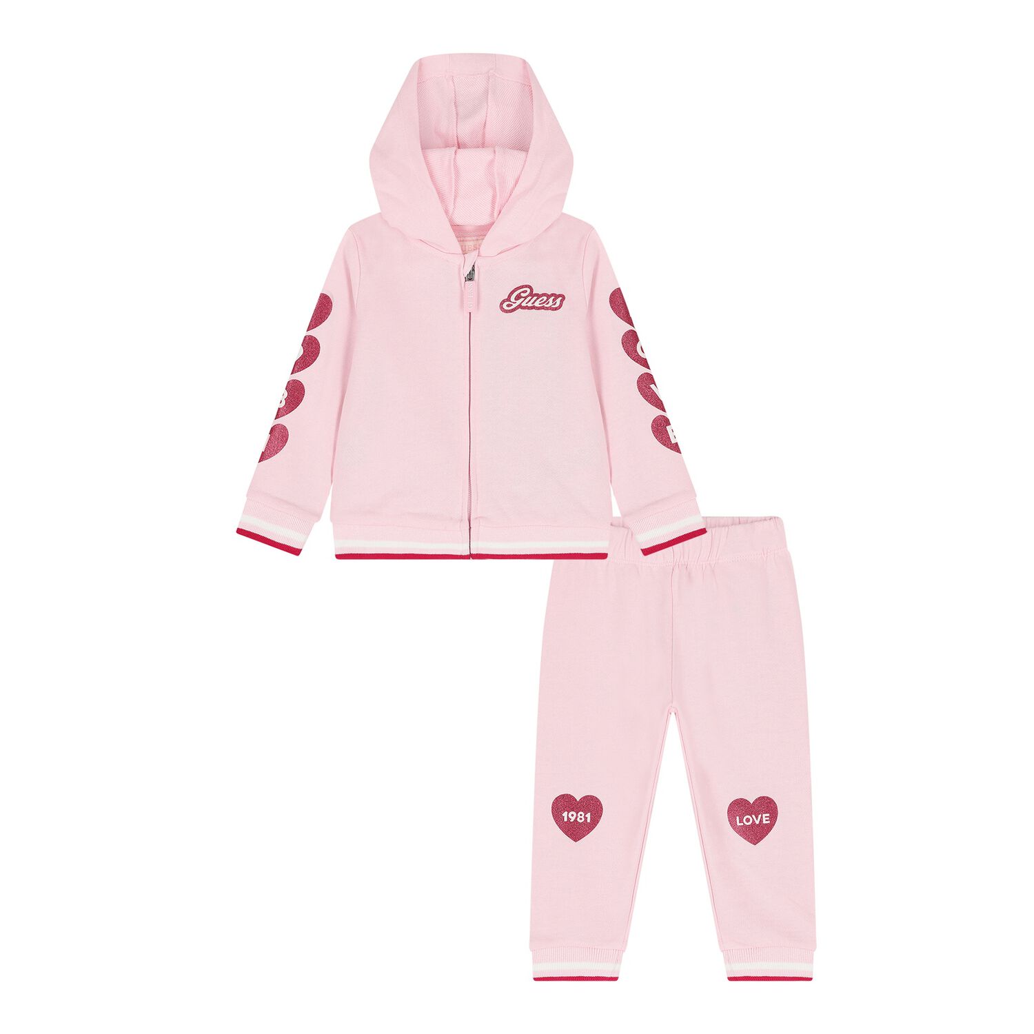 Baby Girls Pink Logo Tracksuit, 2, hi-res