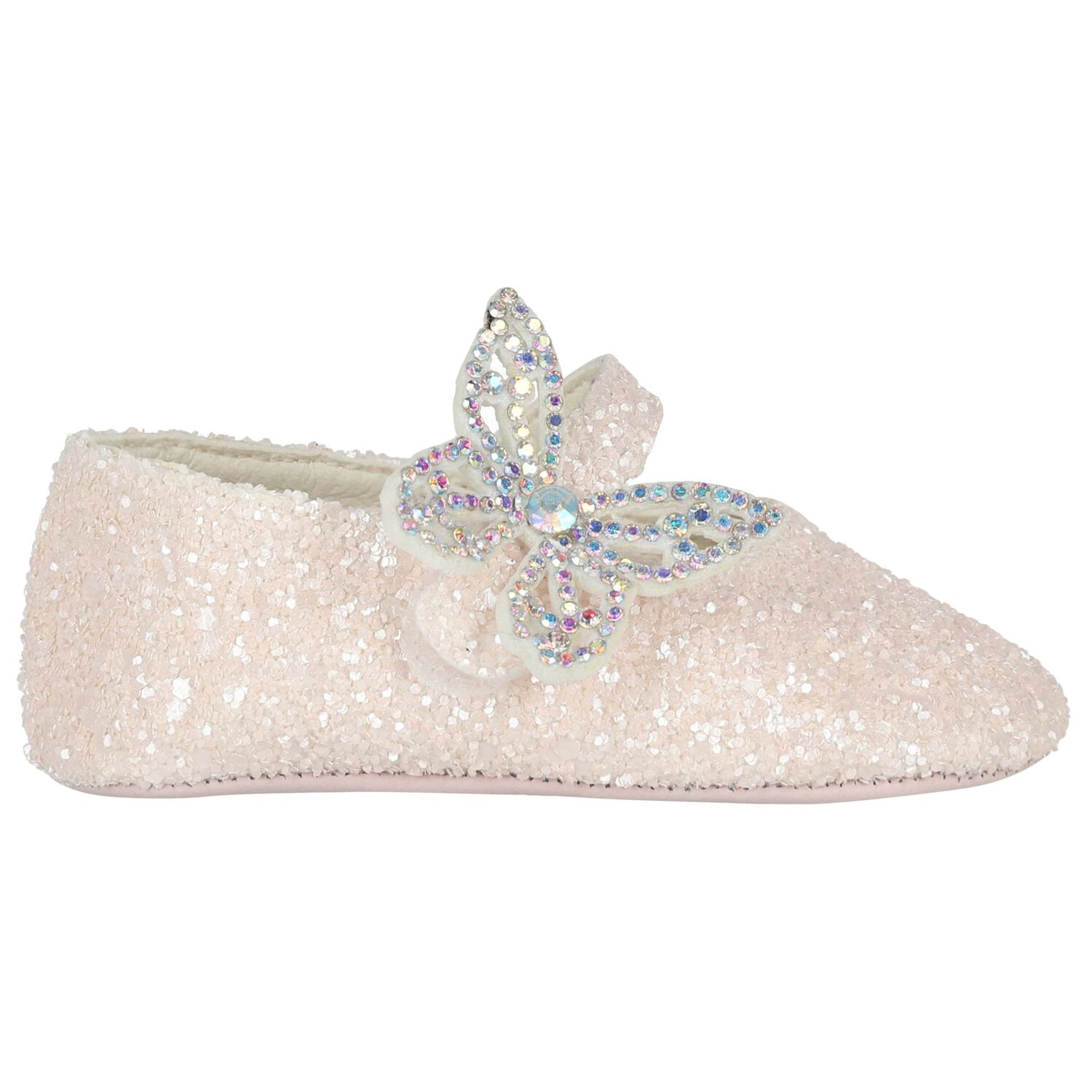Baby Girls Pink Butterfly Shoes, 1, hi-res