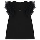 Girls Black Tulle Dress, 5, hi-res