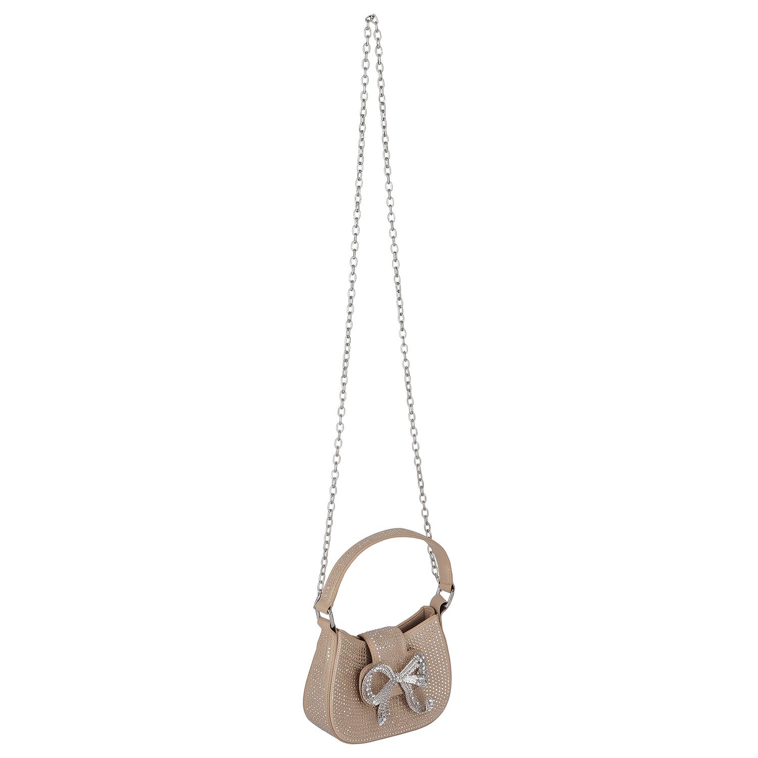 Girls Gold Diamante Bow Handbag ( 16CM ), 3, hi-res