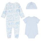 Baby Boys Ivory & Blue Babygrow Gift Set, 1, hi-res