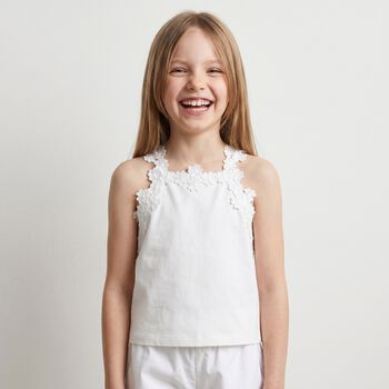 Girls White Lace Top
