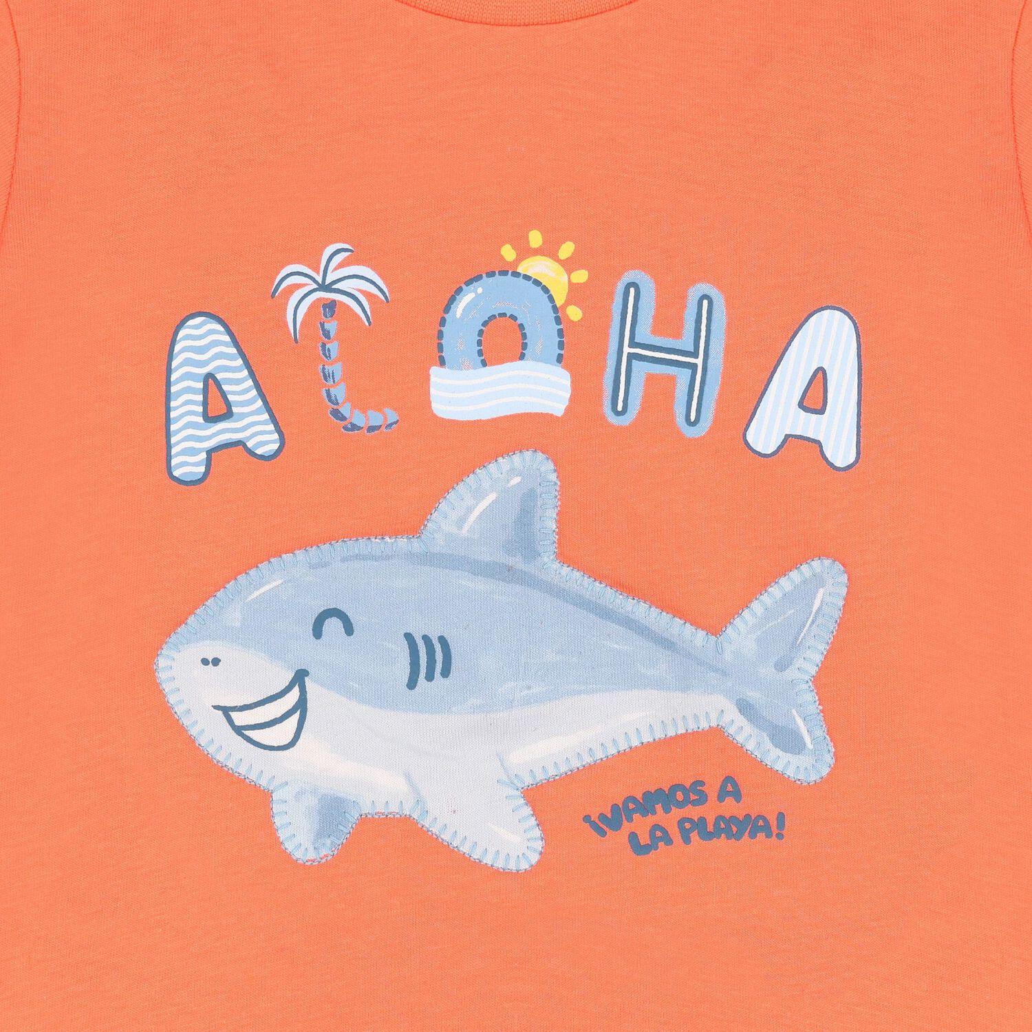 Younger Boys Orange Shark T-Shirt, 3, hi-res