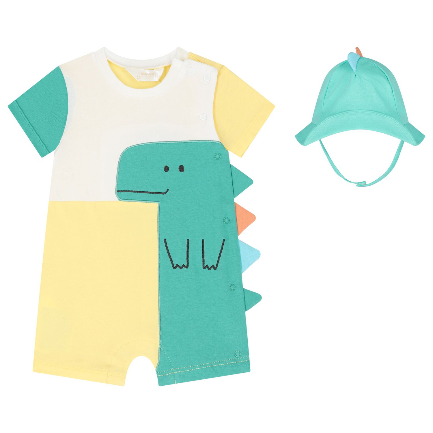 Baby Boys Green & Yellow Romper Set, 1, hi-res