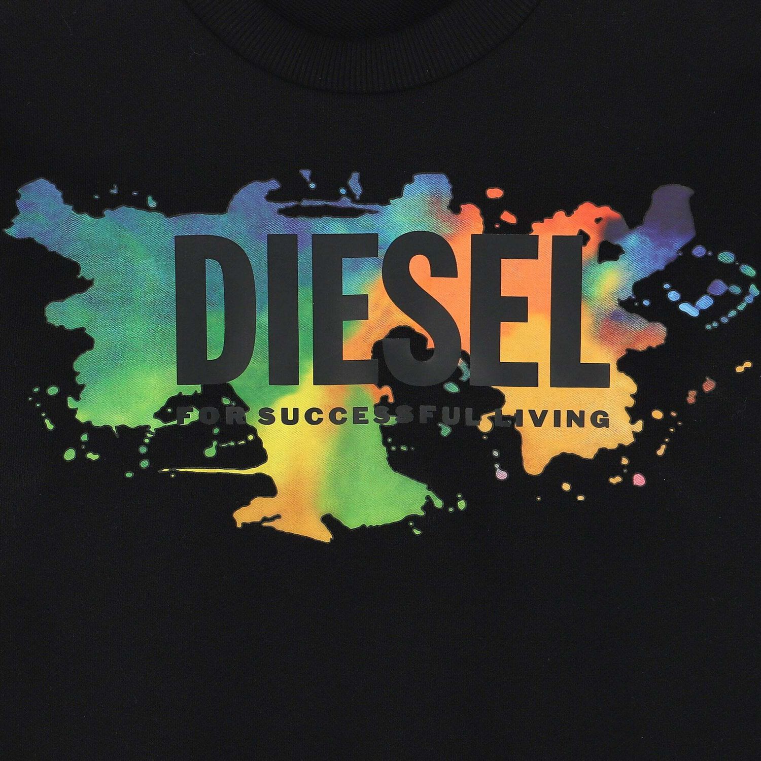 سويت شيرت بالشعار باللون الاسود, 1, hi-res