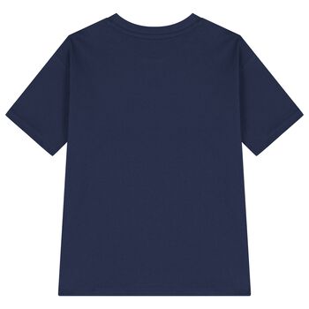Navy Blue Trefoil Logo Oversized T-Shirt