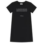 Girls Black Logo Dress, 2, hi-res