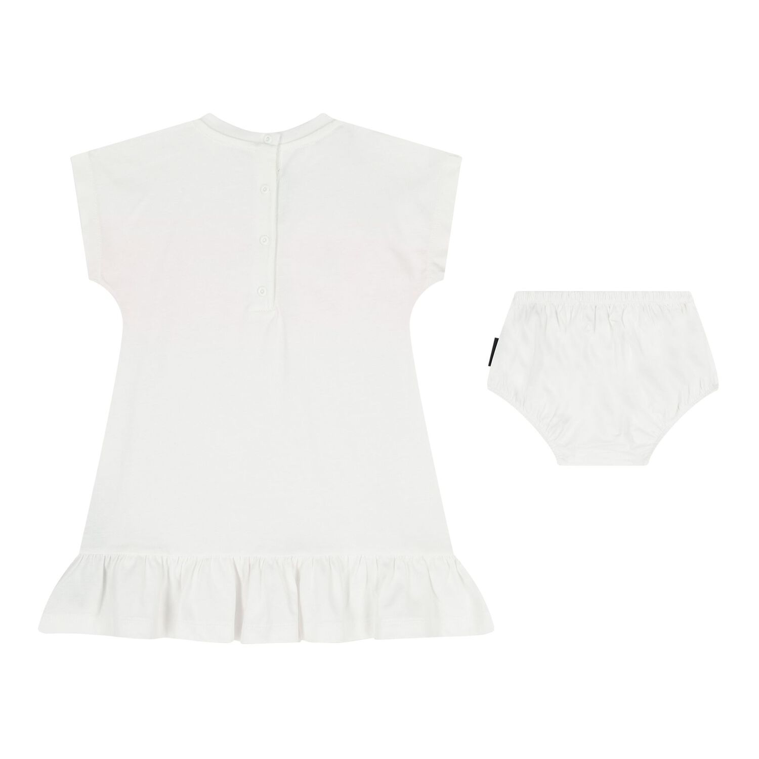 Baby Girls White & Pink Logo Dress Set, 1, hi-res
