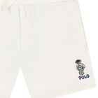 Baby Boys Ivory Jersey Polo Bear Shorts, 1, hi-res