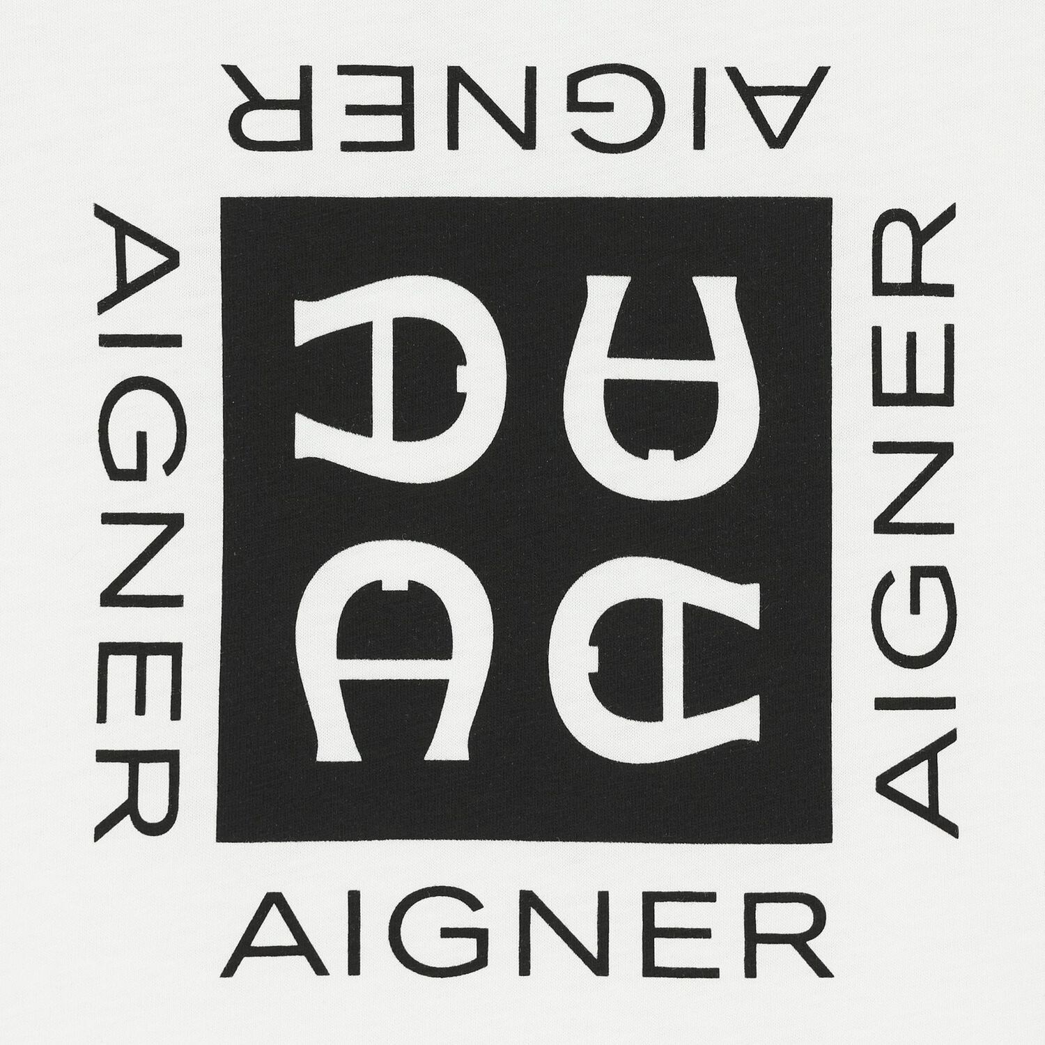 تيشيرت أولاد بالشعار باللون الأبيض والأسود, 1, hi-res