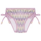 Girls Lilac & Ivory Zig-Zag Crochet Bikini, 1, hi-res