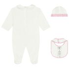 Baby Girls White & Pink Paisley Babygrow Gift Set, 2, hi-res