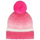 Younger Girls Pink Knitted Hat, 1, hi-res