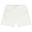 Girls White Shorts, 1, hi-res