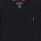 Boys Black Logo Cable Knit Jumper, 1, hi-res