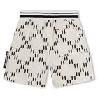 Younger Boys Ivory & Black Monogram Logo Shorts Set, 1, hi-res