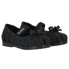 حذاء بشعار فيونكة سوداء للبنات الصغار, 1, hi-res