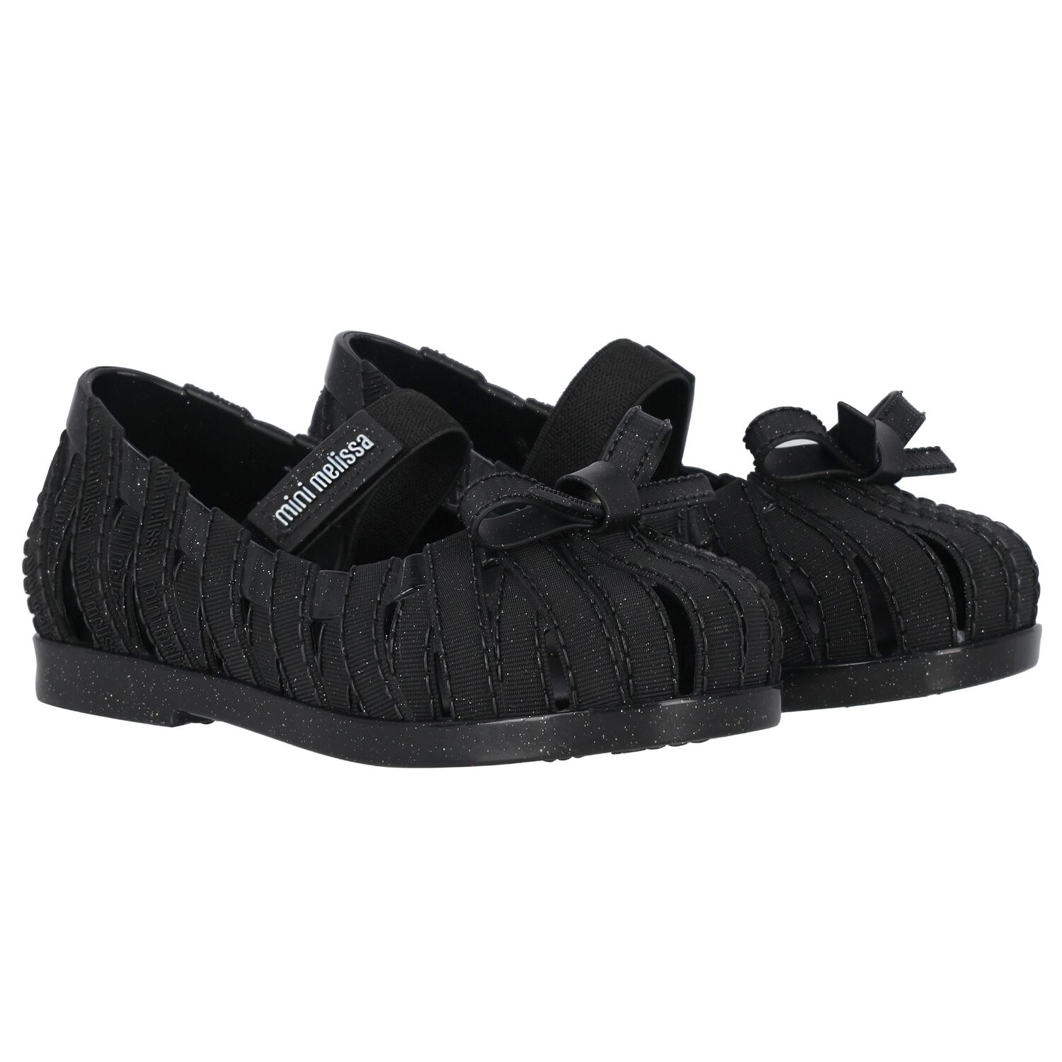 حذاء بشعار فيونكة سوداء للبنات الصغار, 1, hi-res image number null