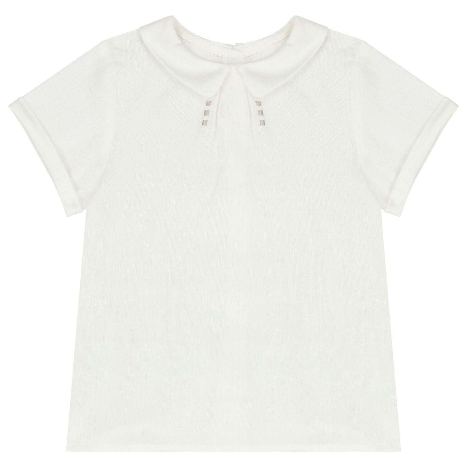 طقم شورت أولاد باللون الأبيض والبيج, 1, hi-res