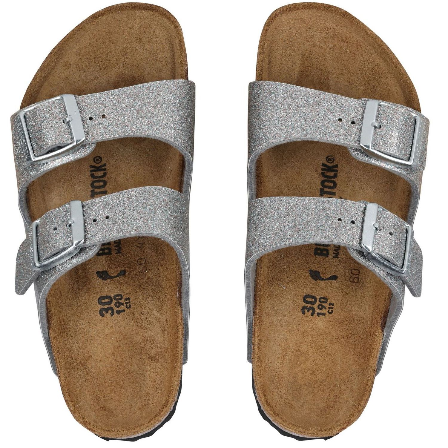 Girls Sparkling Silver Arizona Sandals, 1, hi-res image number null