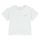 Younger Girls White Logo T-Shirt, 1, hi-res