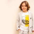 تيشيرت اولاد بالشعار باللون الابيض , 1, hi-res