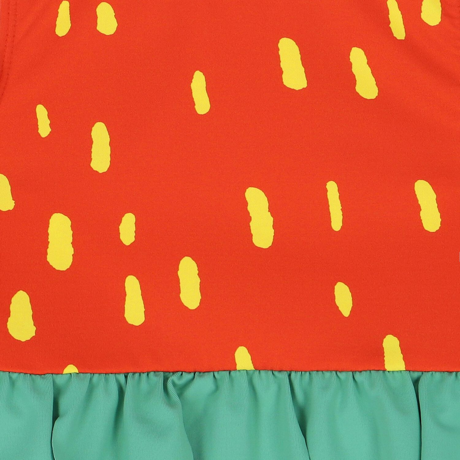 Younger Girls Red & Green Swimsuit, 1, hi-res