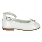 حذاء بنات باليرينا بفيونكة باللون الأبيض, 1, hi-res