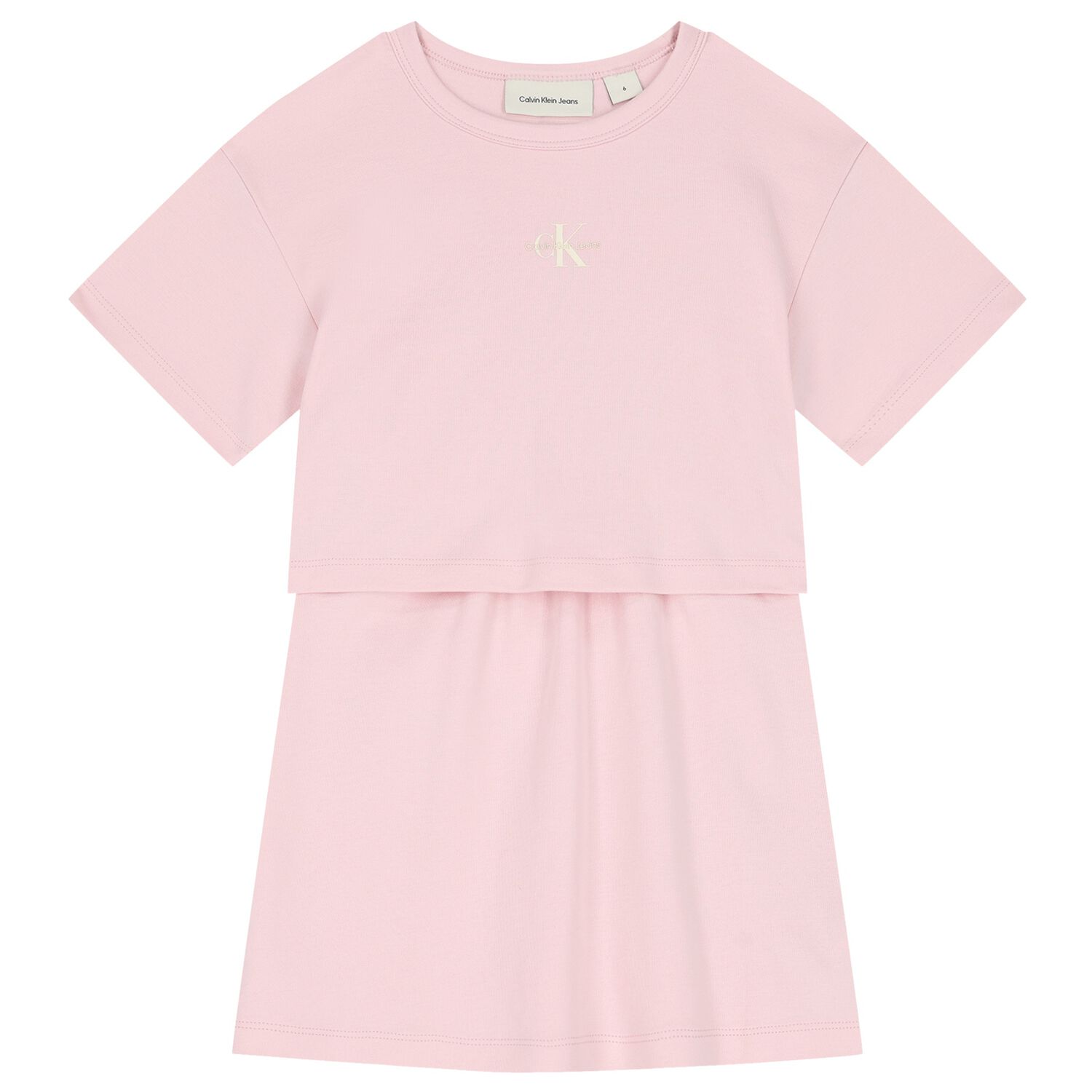 Girls Pink Logo Dress, 2, hi-res