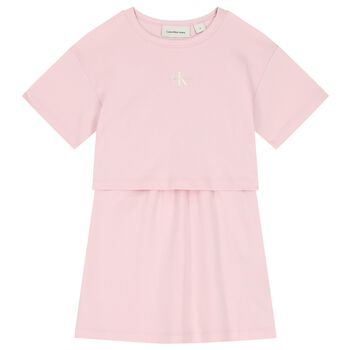 Girls Pink Logo Dress