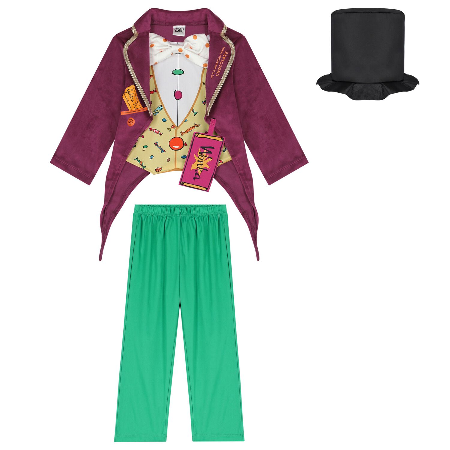 Boys Multi-Coloured Willy Wonka Costume, 1, hi-res