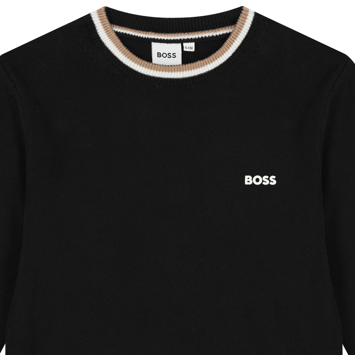 Boys Black Logo Knitted Jumper, 1, hi-res image number null