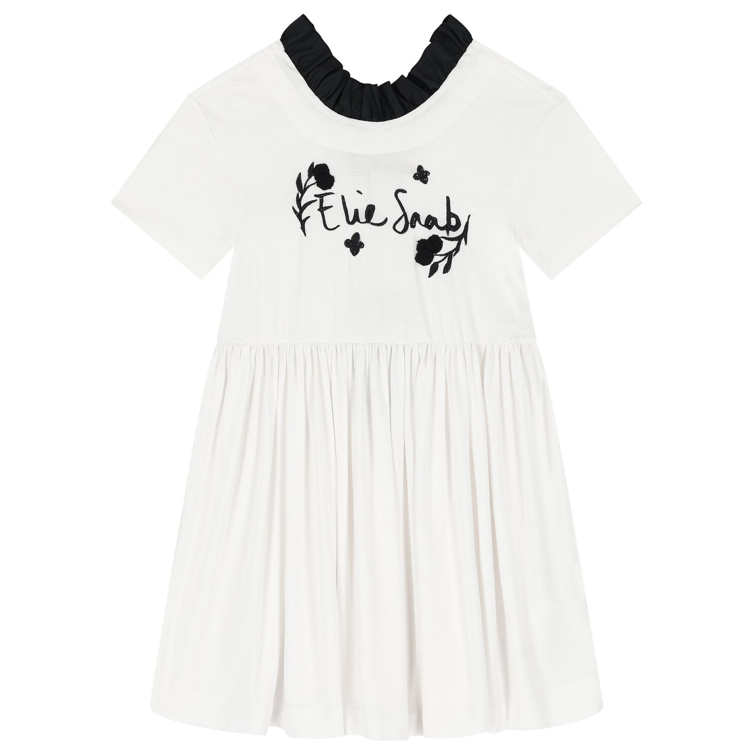 Girls White Logo Floral Dress, 1, hi-res image number null