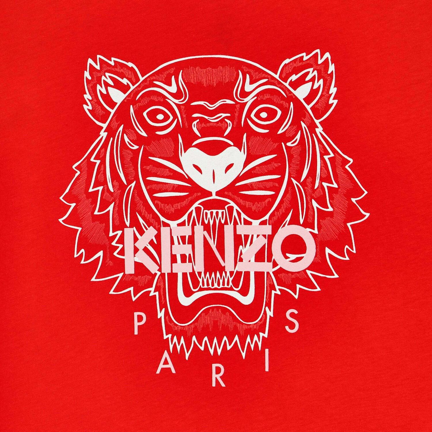 Girls Red Tiger Logo T-Shirt, 1, hi-res image number null