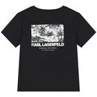 Boys Black Logo T-Shirt, 1, hi-res