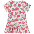 Baby Girls White Strawberry Dress, 2, hi-res