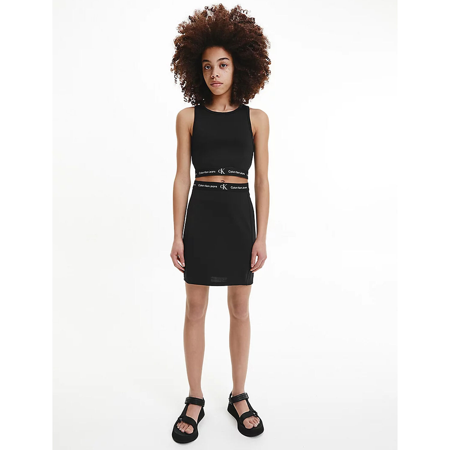 تنورة بالشعار باللون الأسود, 1, hi-res