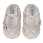 Baby Girls Beige Velvet Pre Walker Shoes, 2, hi-res